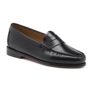 Bass Black leather penny loafers